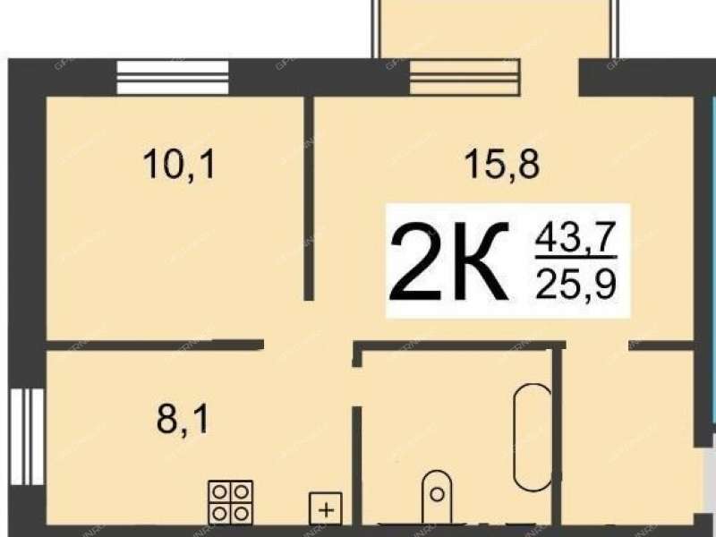 двухкомнатная квартира на Грузинской улице дом 30А