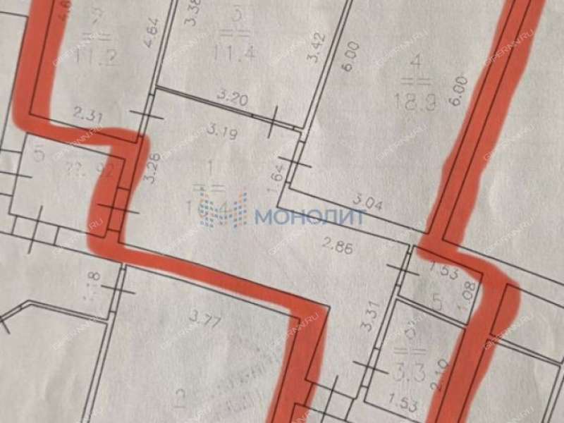 трёхкомнатная квартира на улице Родионова дом 193 к2