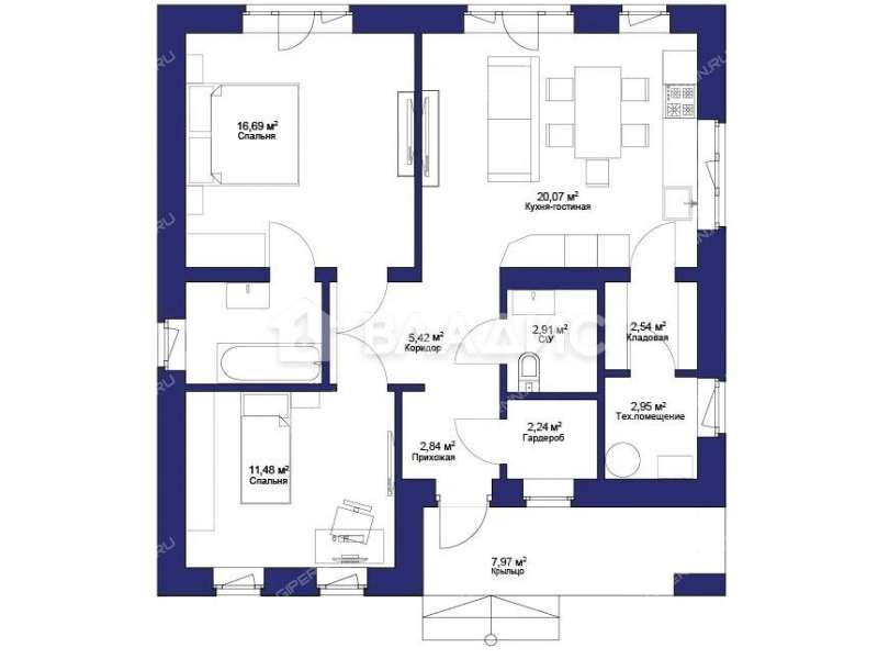 дом на улице Луговая деревня Инютино