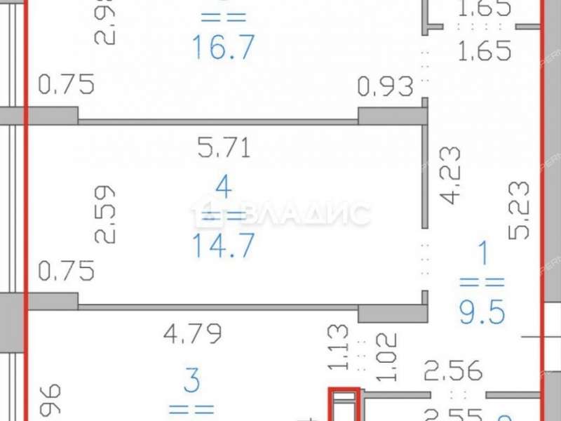 двухкомнатная квартира на улице Героя Советского Союза Аристархова дом 9