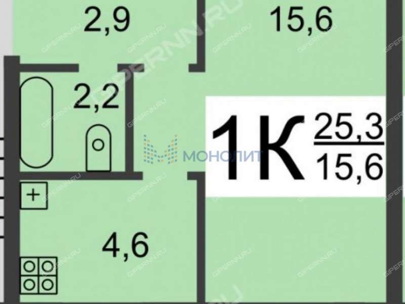 однокомнатная квартира на улице Афанасьева дом 3