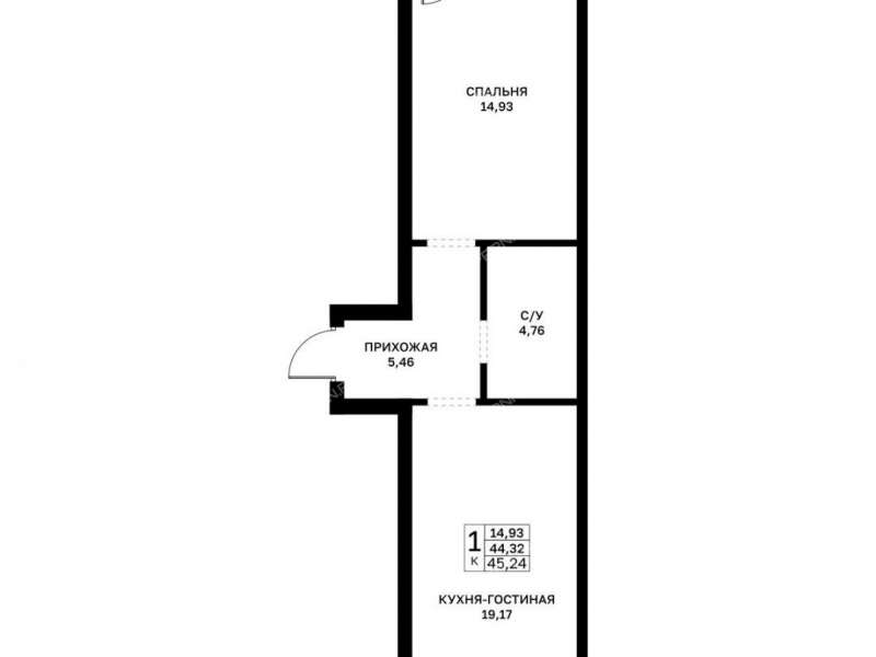 однокомнатная квартира в новостройке в границах улиц Страж Революции, Гвардейцев, 50-летия Победы, Евгения Никонова, 17
