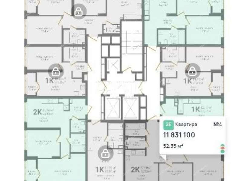 двухкомнатная квартира в новостройке на Казанском шоссе