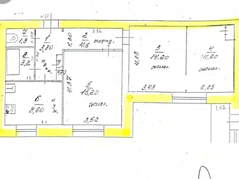 трёхкомнатная квартира на улице Даргомыжского дом 11
