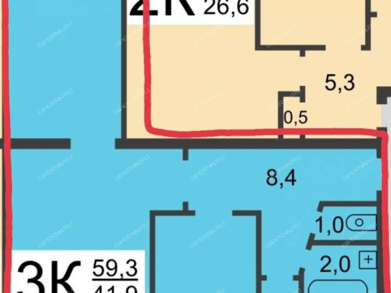 трёхкомнатная квартира на улице Бубнова дом 7