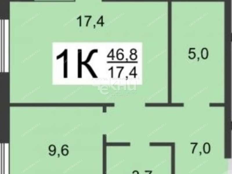 однокомнатная квартира на улице Менделеева дом 15А