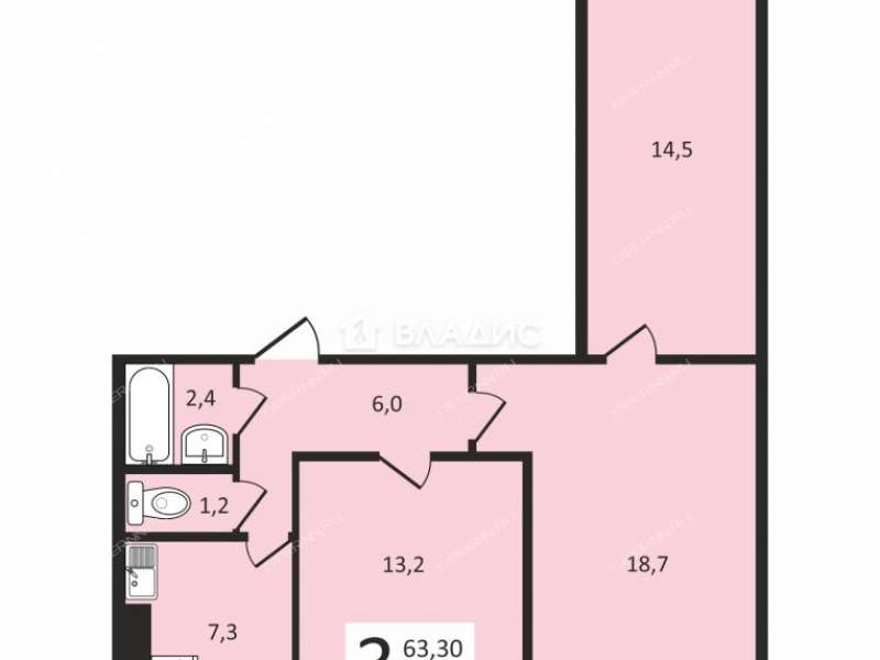 трёхкомнатная квартира на улице Премудрова дом 8 к1