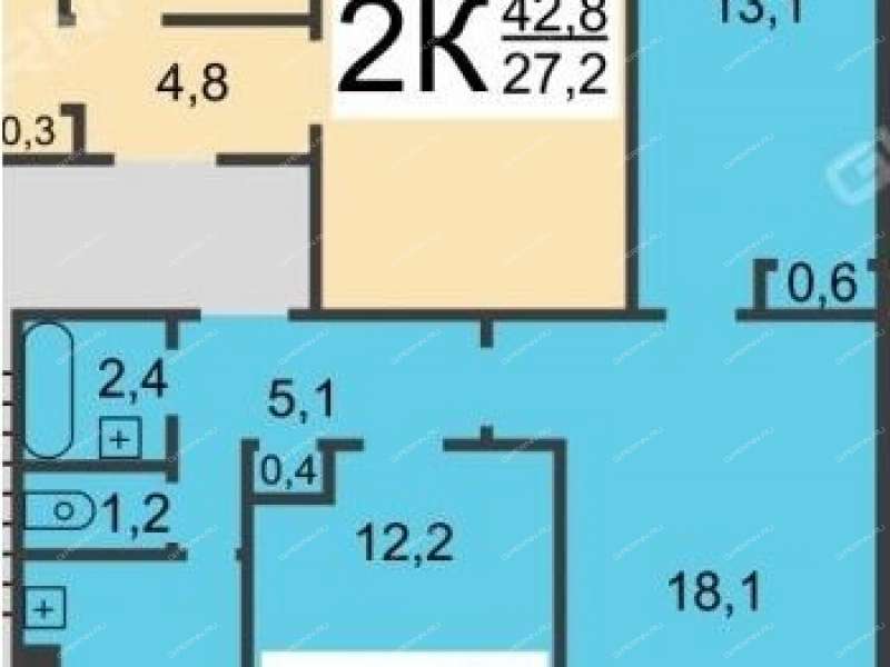 трёхкомнатная квартира на Космической улице дом 52