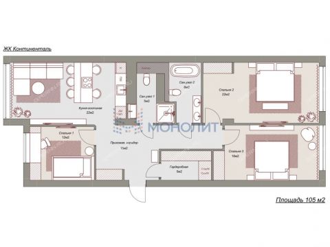 3-komnatnaya-ul-belinskogo-d-66 фото