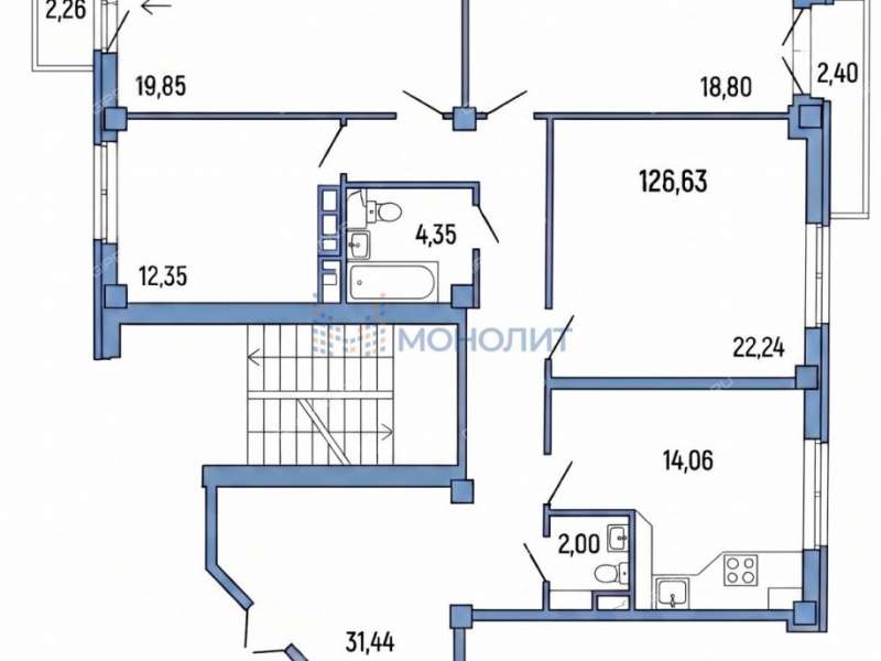 четырёхкомнатная квартира на Полтавской улице дом 15