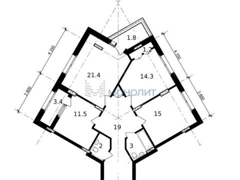 3-komnatnaya-ul-vladimira-vysockogo-d-1 фото