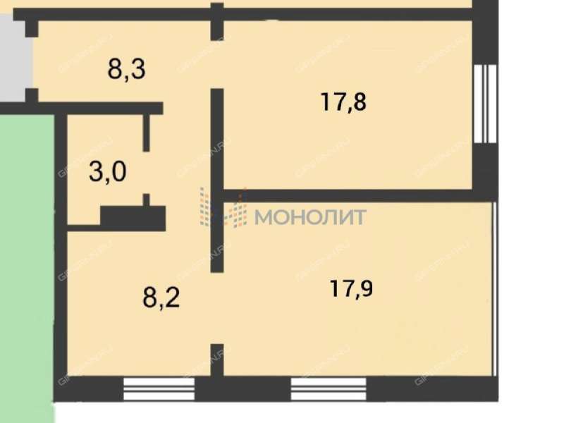 двухкомнатная квартира на улице Янки Купалы дом 22