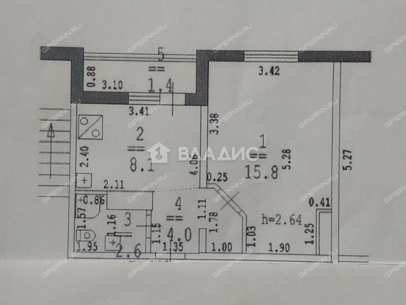однокомнатная квартира на Бурнаковской улице дом 57