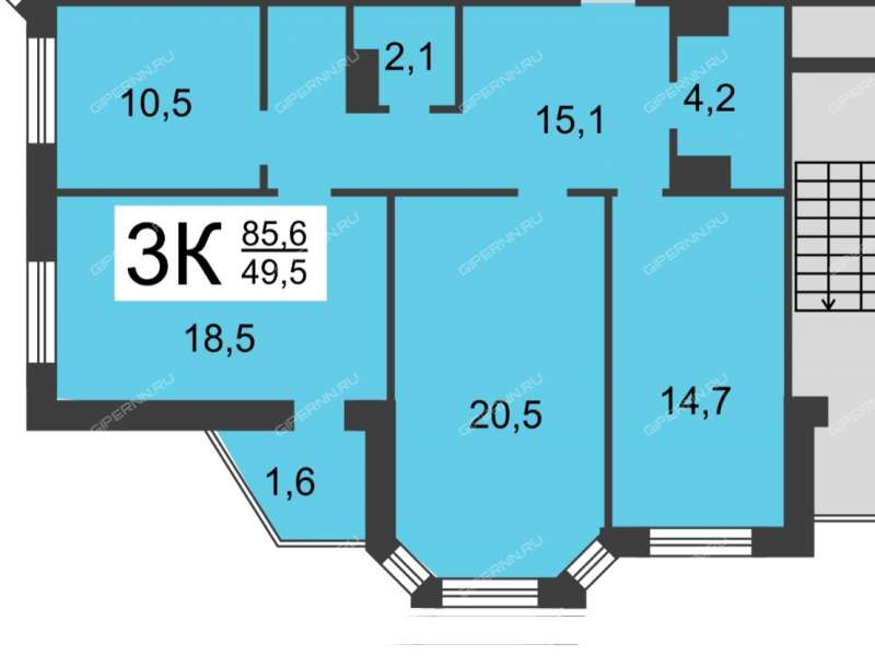трёхкомнатная квартира на улице Янки Купалы дом 42